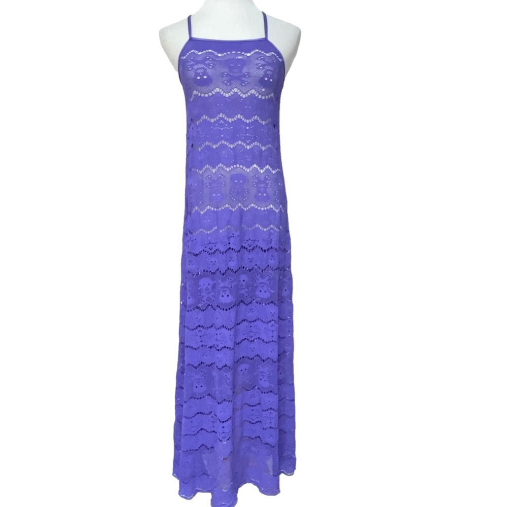 LeTarte Maxi Dress Medium Skull + Crossbones Resort Beach CoverUp Open Knit